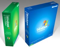 Windows XPパッケージ版（Home Edition（左）／Professional（右））